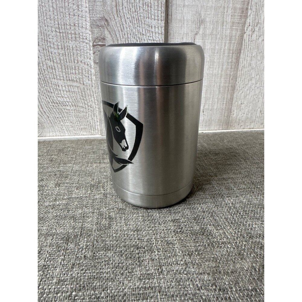 Big Ass Fans Stainless Steel Can Cooler Holder Insulated Black Donkey Logo - Picture 4 of 6